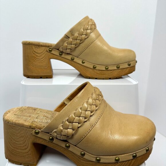 Kork-Ease Tilly Women's Beige leather Platform Clog Size 6 - Picture 1 of 12